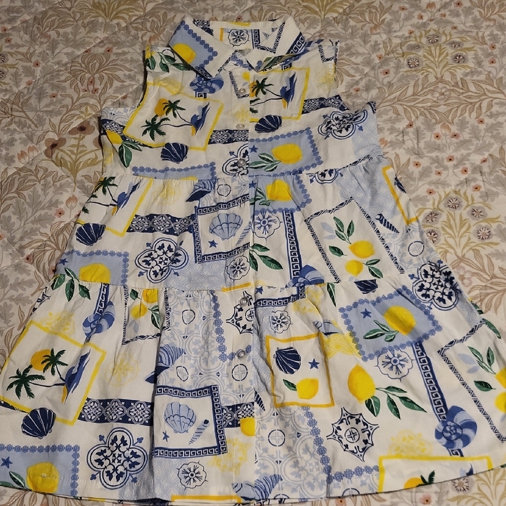 NWOT Blue and Yellow Kids Dress- Size 6 Spring/Easter